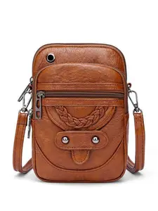 High-Quality Fashion Women's Vintage Multi-Pocket Shoulder Bag, Rivet PU Leather Crossbody Wallet Mini Purse, Fashionable Crossbody Bag for All Seasons