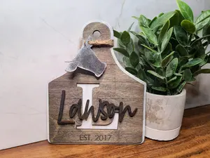 Personalized Cow Tag, Decorative Board, Cow Decor, Personalized Cow Decor, Western Decor, Western Decorations, Farmhouse Decorations, Wedding Gift, Housewarming Gift, Anniversary Gift, Farmhouse, Nursery Decor, Cow Decor, Cow Gift, Cow Tag, Personalized