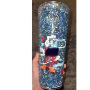 Blue Mouse Snowglobe Cup 24 oz Non-BPA Free Unique Design Inspired by Blue Mouse & Snowglobe Perfect for Distinctive Design Enthusiasts Bottle Drinkware Beverage Container