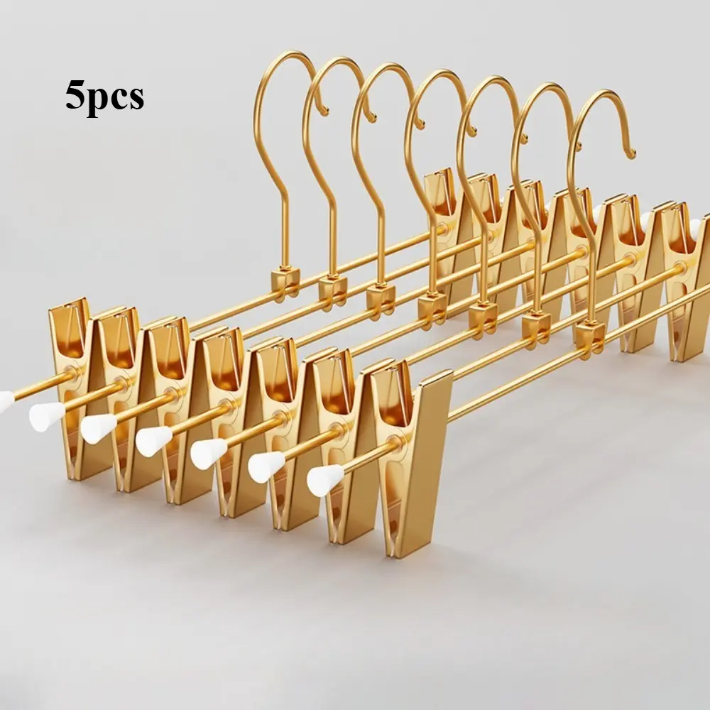 Golden Adult Trouser-Skirt Organiser Hanger, Multi-Functional Hanging No-Trace Clip for Pants and Skirts