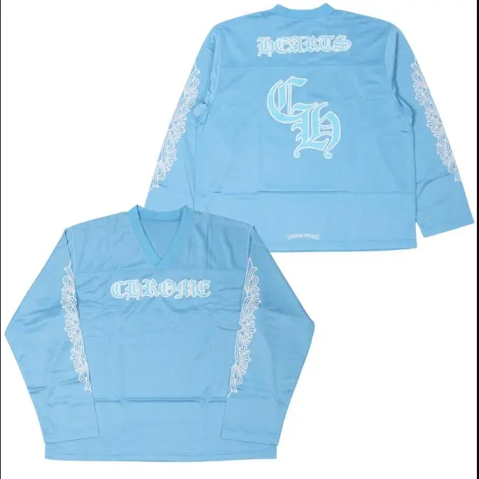 #ChromeHeartss Mesh Stadium Football Jersey Blue, Trending Jersey, Menswear, Womenswear