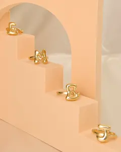 Autumn 18k Gold Plated Bubble Letter Ring