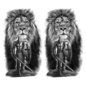 2 Sheets Wolf Forest Temporary Tattoos for Men Adults, Howling Wolf Moon Fake Tattoo Stickers, Realistic Black Ink Wildlife Waterproof Long Lasting Body Art for Leg Arm