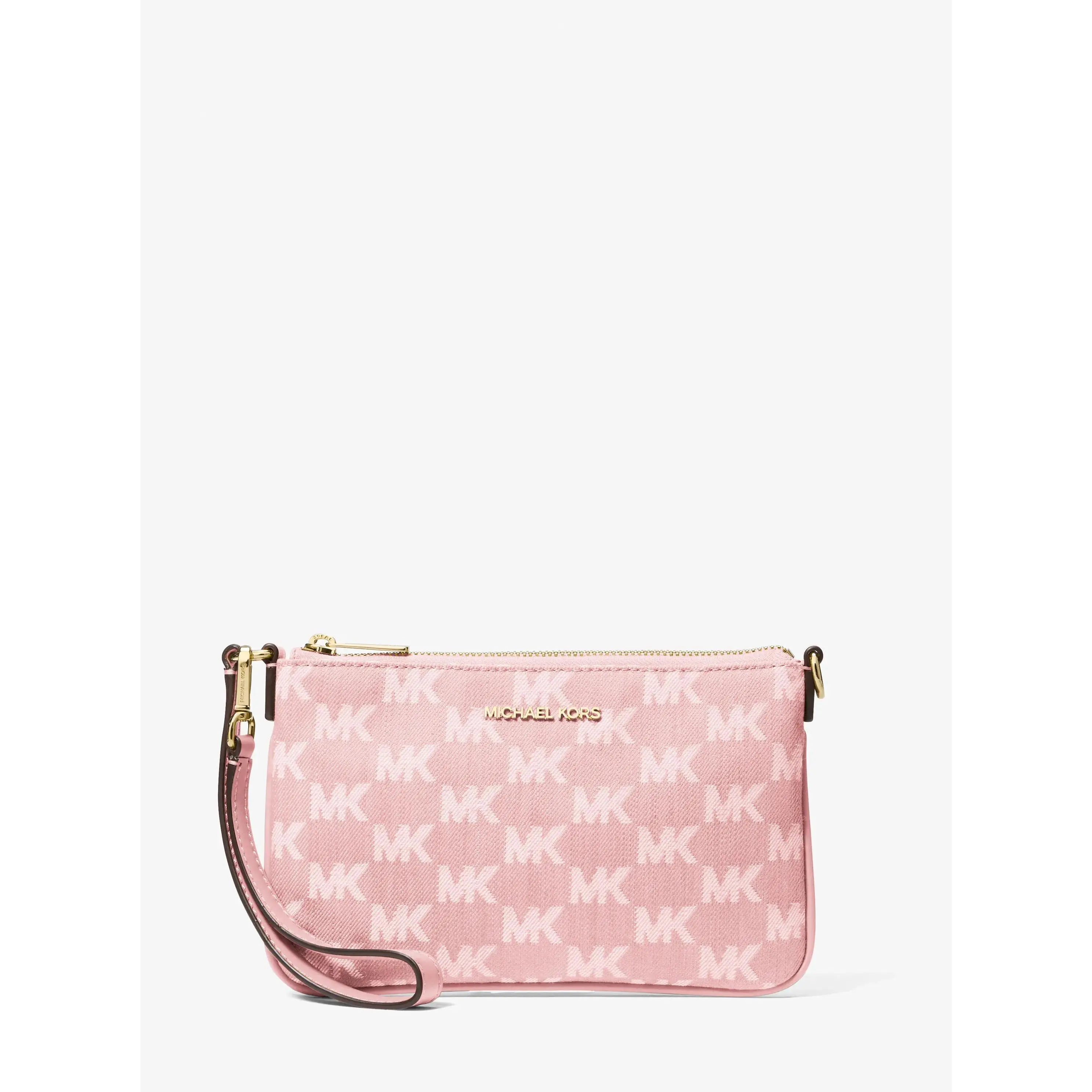 Jet Set Travel Small Logo Jacquard Denim Wristlet