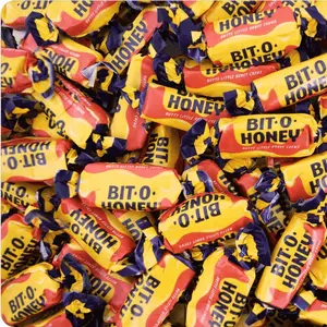 Bits of Honey 1 lb Bag – Individually Wrapped Honey-Almond Chewy Taffy Candy - a Nostalgic Classic