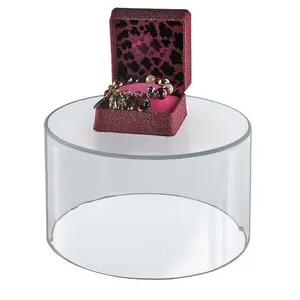 Azar Displays Acrylic Cylinder, Plastic Round Container and Riser, 10"W x 8"H, Clear