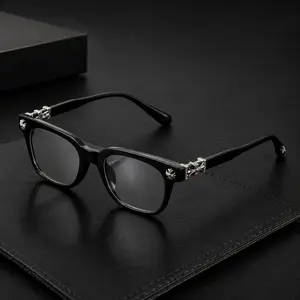 Luxury Square Frame Blue Light Glasses for Women Men, Fashion Black Computer Eyewear, Lightweight Anti Eyestrain Glasses for Work Gaming Daily Use