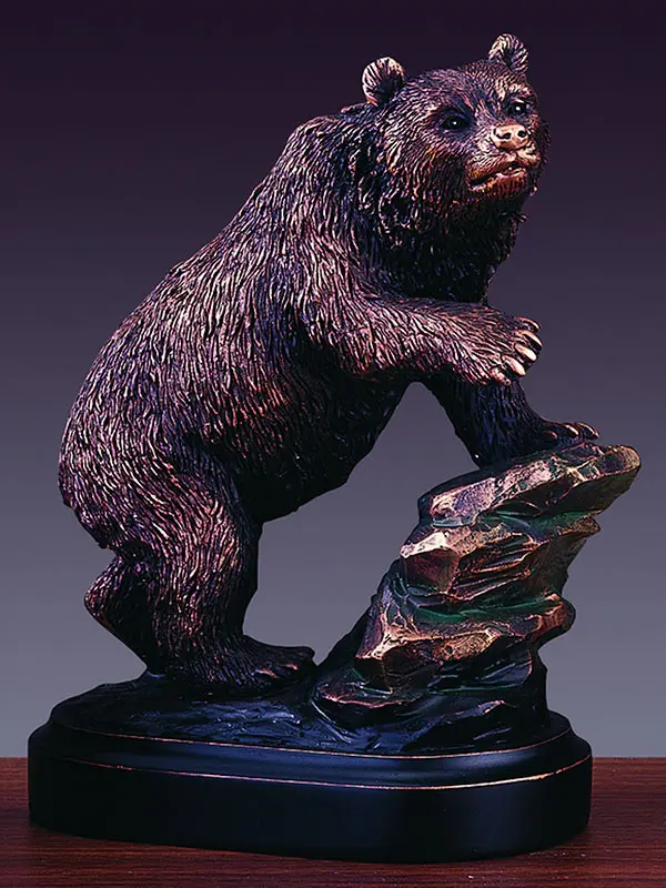 Marian Imports F13072 4.5 x 6 in.Treasure of Nature Howling Bronze Bear Statue