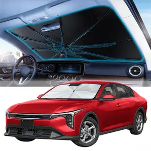 Universal Foldable Windshield Sun Shade for Cars & Trucks, UV Reflective Auto Sunshade Umbrella Keeps Interior Cool and Protects Dashboard