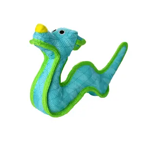 DuraForce Chase the Dragon Stuffed Animal Dog Toy - Durable Polyester with Squeakers & Safety Seams - 12.2" x 7.8" x 2"