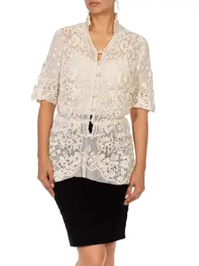 Edwardian Ivory Organic Cotton Irish Crochet  Blouse