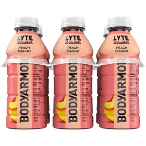 BODYARMOR Lyte Peach Mango Electrolyte Sports Drink, 16 fl oz Bottles, 6-Pack – Low-Calorie Hydration Beverage with Electrolytes, Vitamins & Coconut Water