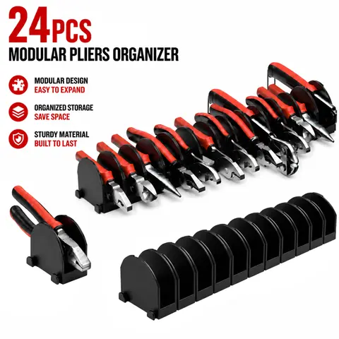 24 pcs Plier Organizers for Toolbox & Tool Drawer, Modular Design Plier Holders, Modular Toolbox Organizer System for Professional and DIY Mechanics