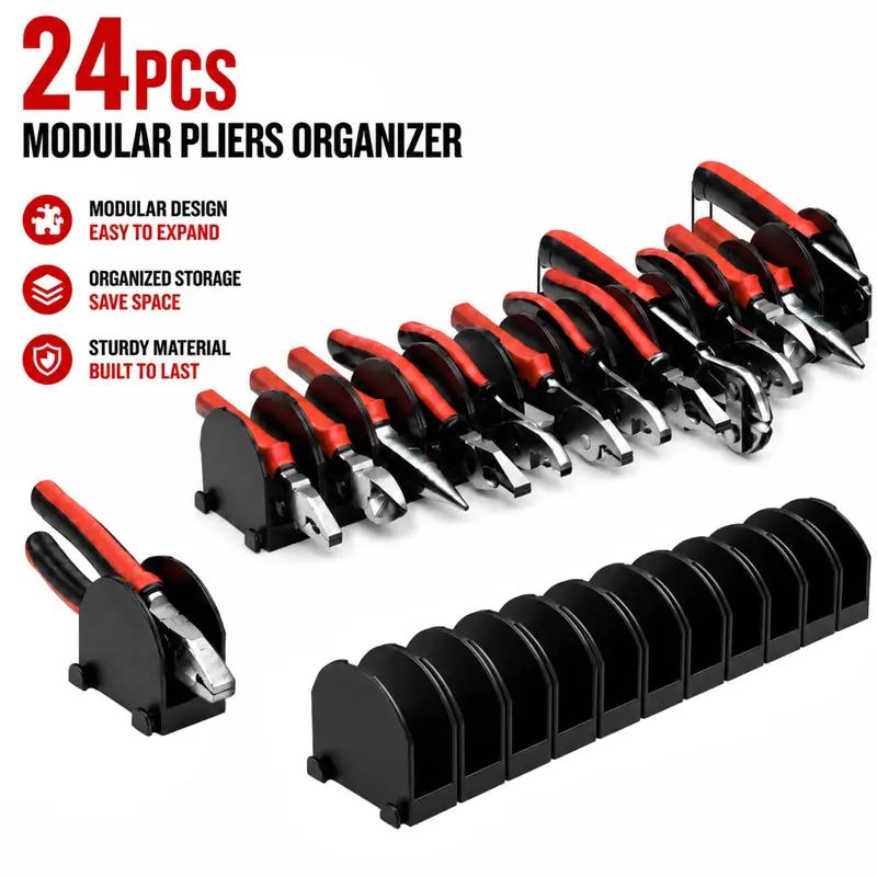 24 pcs Plier Organizers for Toolbox & Tool Drawer, Modular Design Plier Holders, Modular Toolbox Organizer System for Professional and DIY Mechanics