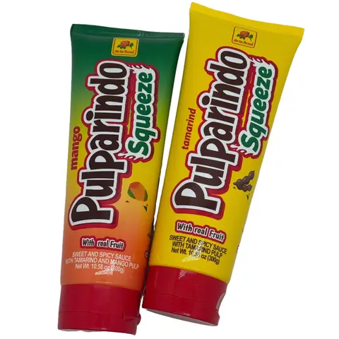 De La Rosa Pulparindo Squeeze Tube: Sweet & Spicy Sauce 10.58oz