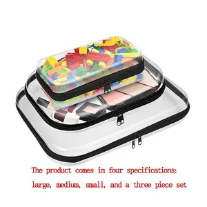Transparent Storage Box Set, Toy Marker Makeup Organizer Bag, Cosmetic Storage Box, Home Socks Underwear Holder Zipper Desktop Container