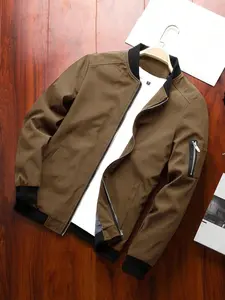 Men's Lightweight Jacket, Casual Bomber Jackets Fall Winter Coat, Zipper Pilot Jacket with Pockets, Golf Jacket, Windproof Outdoor Outerwear