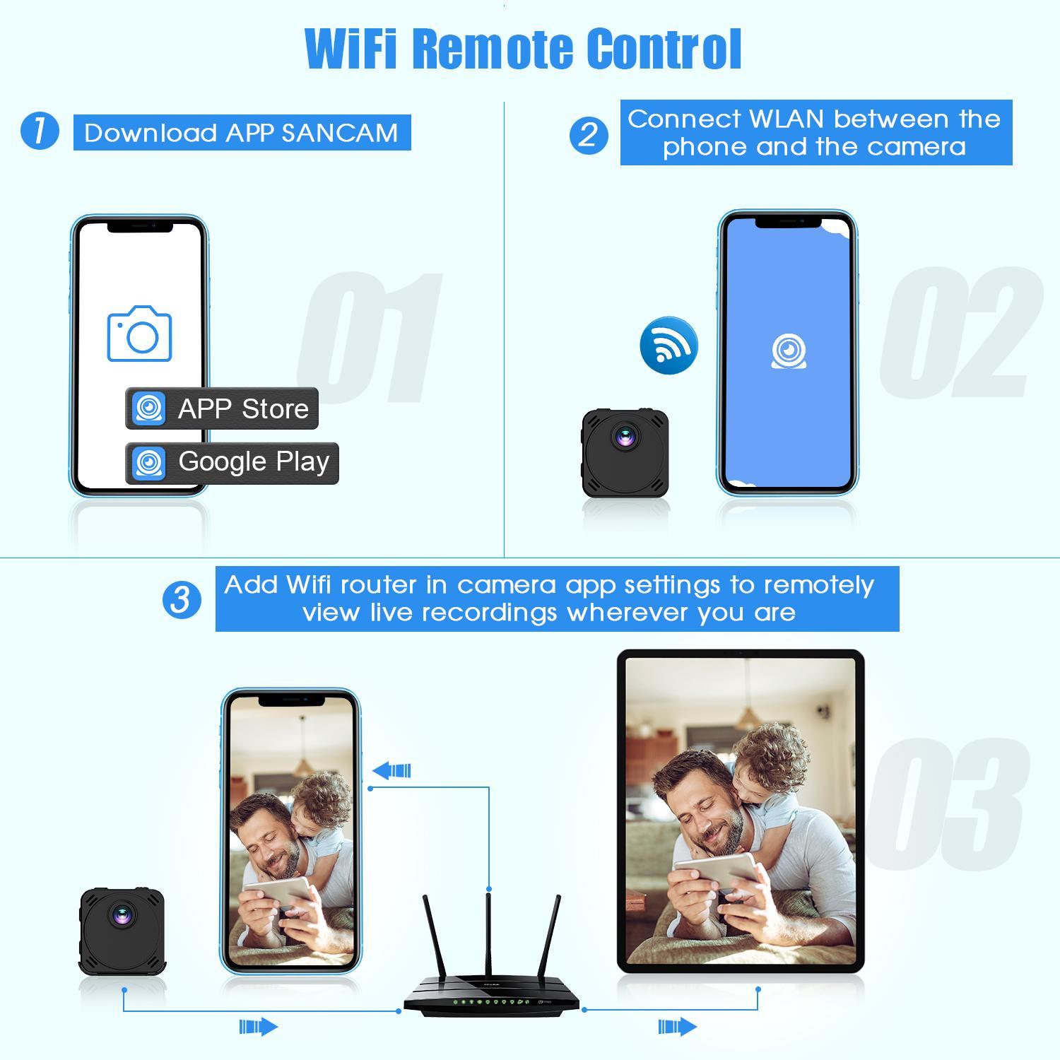 R89 4K Mini Spy Camera WiFi Hidden Wireless Nanny Cam Small Indoor Home Security Secret Cameras Tiny Micro Surveillance Camera with Night Vision AI Human Detection PIR Long-Lasting Battery Life Infrared