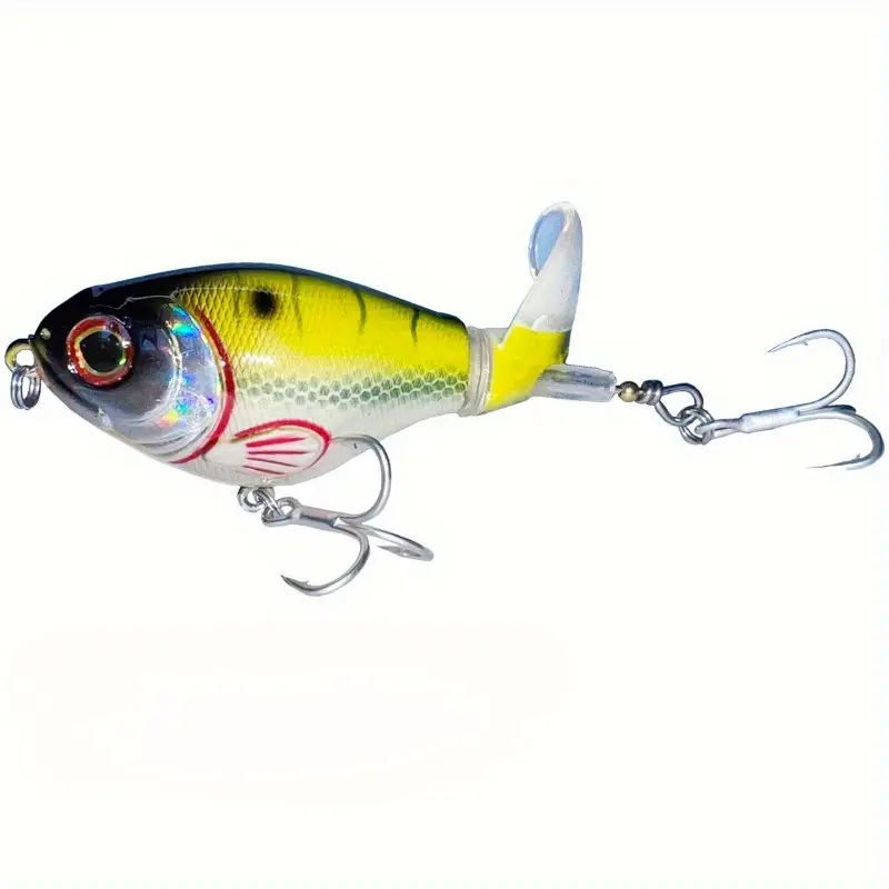 Multi-Species Topwater Fishing Lures Set, Fishing Tackle - High-Index Plastic, Floating Propeller Tail Teasers, and Durable Hooks for Catching Bass, Salmon, Trout, and More, Saltwater Fishing Lures, Fishing Supplies