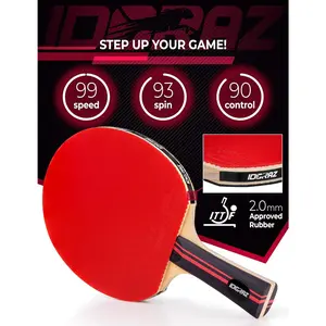 Ping Pong Paddle – Professional Table Tennis Racket with Carrying Case – ITTF Approved Rubber, Speed 99 Spin 93 Control 90