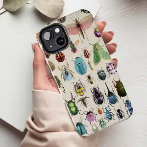 Colorful Insect Beetle Polycarbonate Plastic Smartphone Case - Protective, Shockproof, Durable Cover for iPhone, Goblincore Fairycore Style Wireless Tech Accessory for Nature Lovers