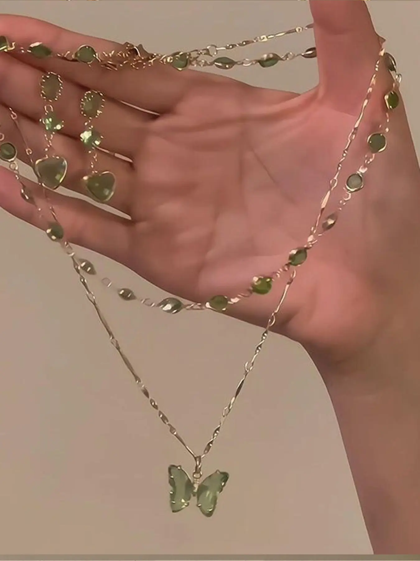 2 Pcs Butterfly Choker Necklaces, Sparkling Zircon Double Layer Necklace, Elegant Chain Jewelry for Women, Perfect for Parties and Daily Wear, Shining Necklace, Costume Necklaces