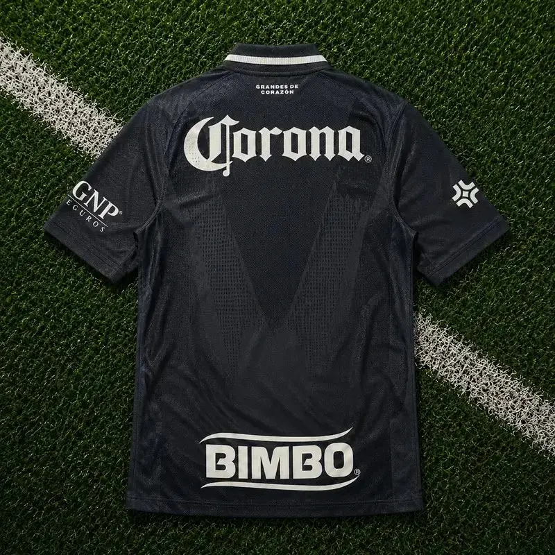 Club America Black Away Soccer Jersey 26-27, Quick-Dry Short Sleeve Football Shirt, Breathable Performance Sports Top, Liga MX Fan Apparel