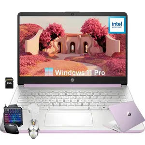 HP 2026 14" AI Laptop, Intel 4-Core N150(Beats N4120), 8 GB/16 GB/32 GB RAM, 384 GB Storage(128GB UFS+256GB Micro SD), Ultra Light, Webcam, WiFi, HDMI, Windows 11 Pro & Microsoft Office 365, Honey Lavender