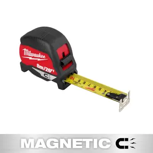 Milwaukee 48-22-1026M 8m/26ft Magnetic Tape Measure Milwaukee 48-22-1026M 8m/26ft Magnetic Tape Measure