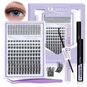 Eyelash Extension Kit, Diy Eyelash Extensions, Including Waterproof Lash Bond, Eyelash Glue & Seal & Applicator & Makeup Remover, Professional Eye Makeup Tool for Women, Cosmetic