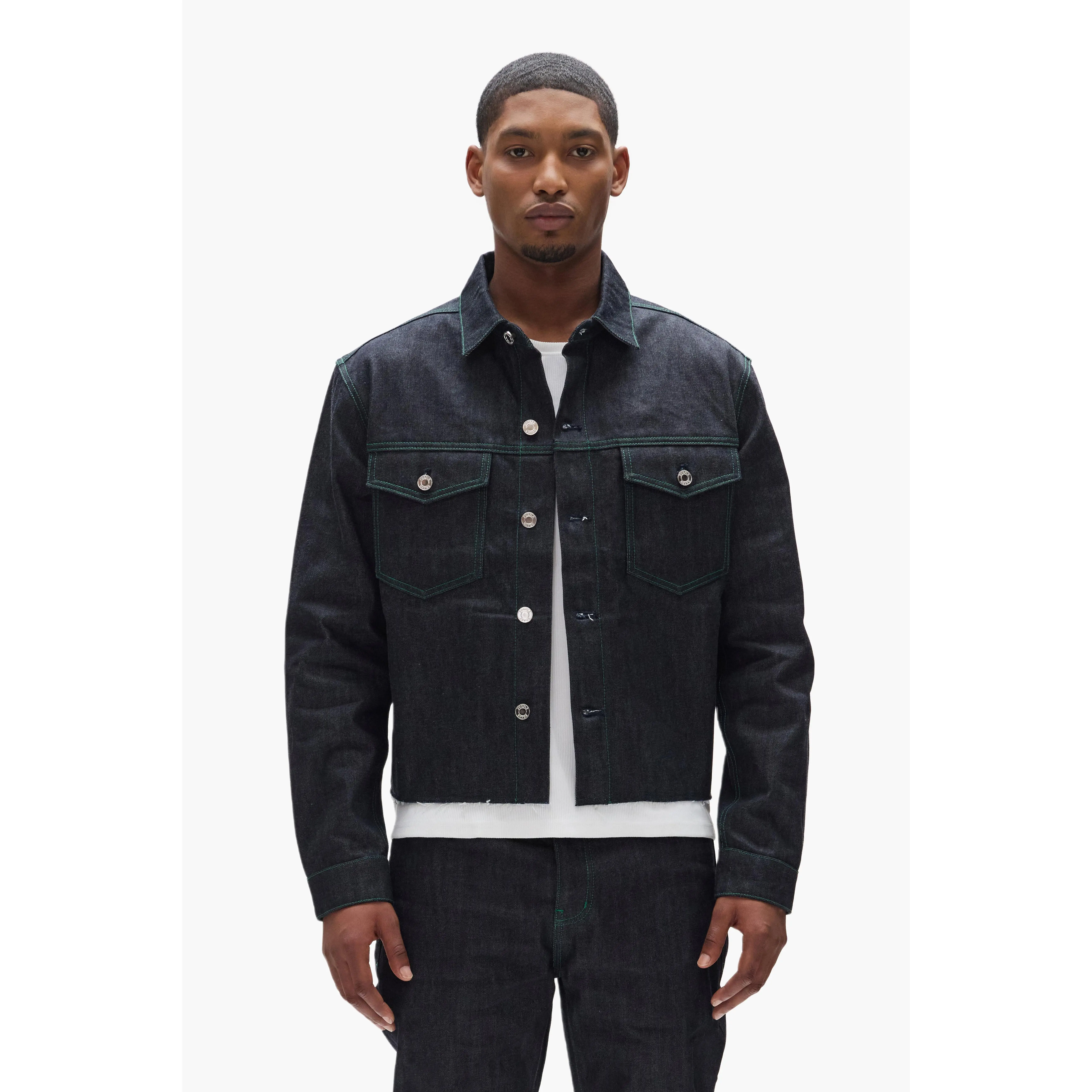Cropped Raw Denim Jacket