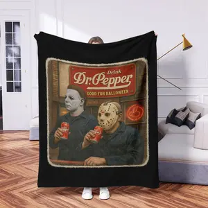 Dr Pepper Horror Movie Twin Vintage Dark Flannel Blanket, Cozy Throw Blanket, Warm Decorative Throw, Perfect Gift for Friends and Family, Home Decoration