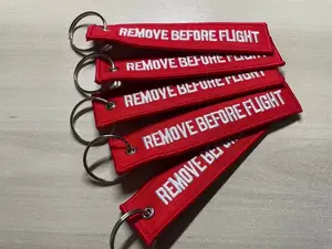 NEW " REMOVE BEFORE FLIGHT "  RED/WHITE KEY CHAINS- LOT OF 5  5" X 1