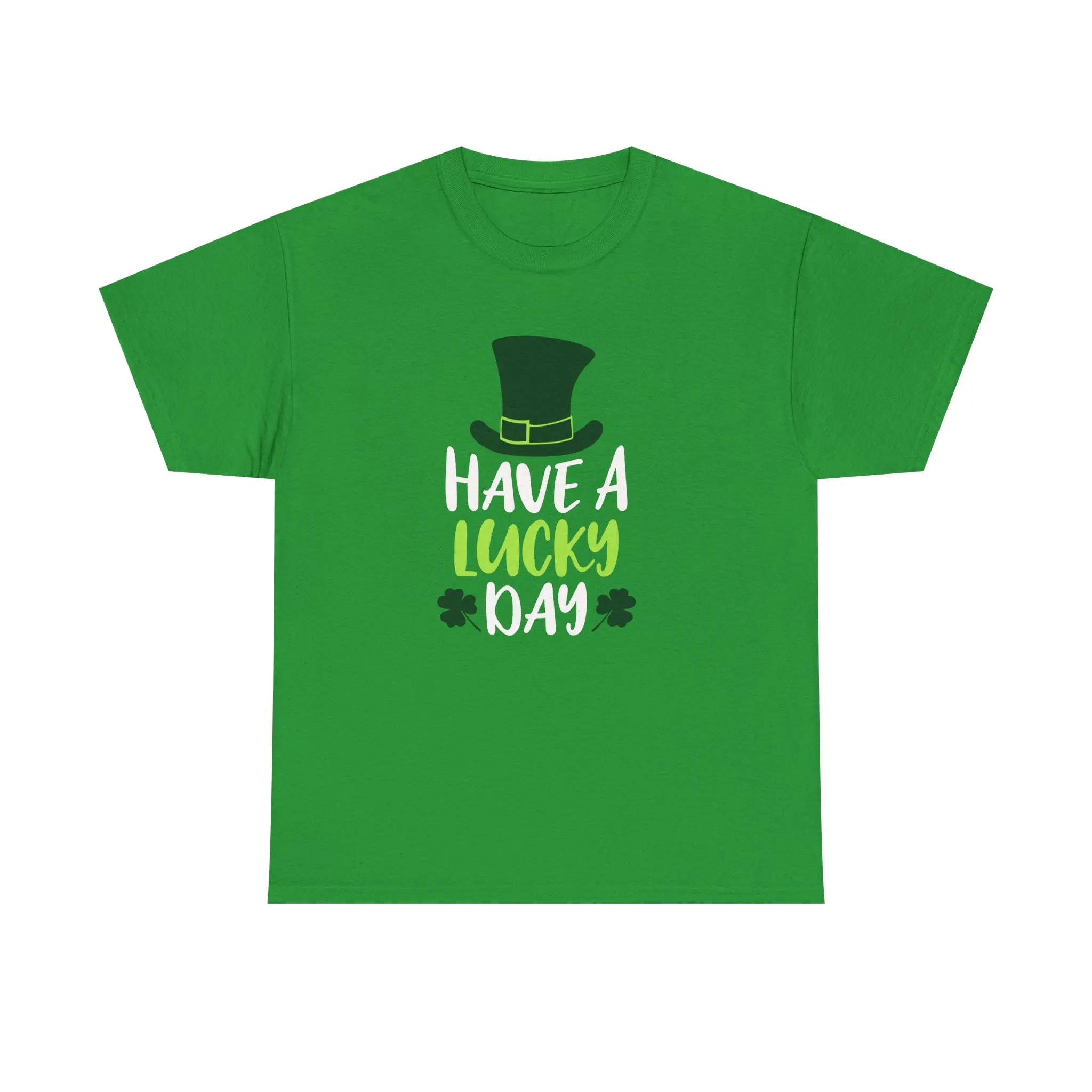 Lucky Unisex Heavy Cotton Tee - St. Patrick's Day, Irish Pride, Casual Wear, Comfortable Tee, Green Hat Design