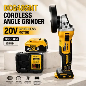 DEWALT DCG405NT 20V Cordless Brushless Angle Grinder, 5 Inch 125mm M14 9000RPM Lithium Ion Grinding Tool for Metal Cutting Rust Removal & Fabrication Jobsite