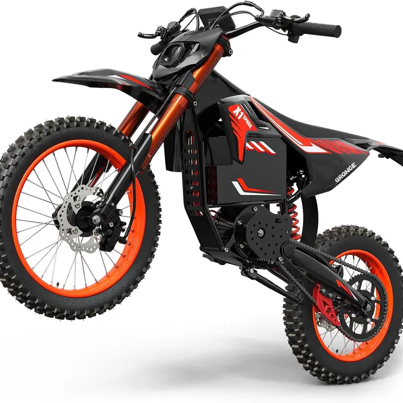 Qronge  Spark X1 Electric Bike is designed for challenging terrain. Its 17"/14" wheel configuration balances stability and agility,and it features a powerful 4500W, 283 Nm of torque, and a large 60V 28.8Ah battery-Make up-Size L