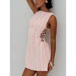Earlie Mini Dress Pink Stripe