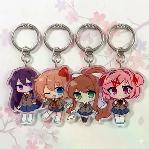Doki Doki Literature Club Acrylic Keychain, DDLC Anime! Cute Kawaii Bag Charm, Key Accessory, Gift for Fans, Collectible Character Charm, for Bags, Keys, Backpacks, Cute Decor, Gift Idea