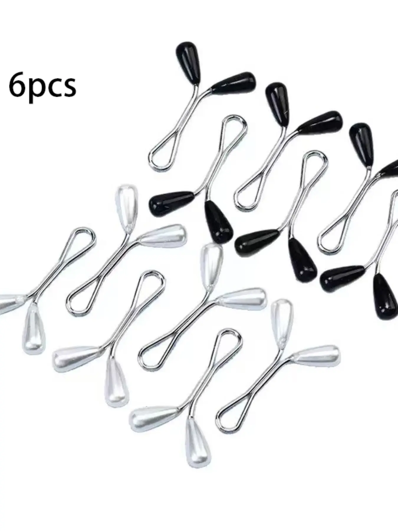 6pcs Muslim Hijab Clips Set, Multiple Scarf and Shawl Accessories, Islamic Hijab Safety Pins Button, Wedding Dress Decoration, Elegance, For Muslim