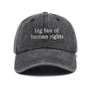 Big Fan Of Human Rights Hat,  Equality and Social Justice Protest Embroidered Cap, Political Protest for Activists Hat, Anti Trum Statement Wash Dad Cap