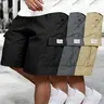3-Pack Men'S Cargo Shorts Bundle - Brown Black & Green - Slanted Pockets - Versatile Casual Wear - 3-Piece Bottoms for Everyday Use Menswear Overalls shorts men Spring Statements outdoorfun Beige Tropical