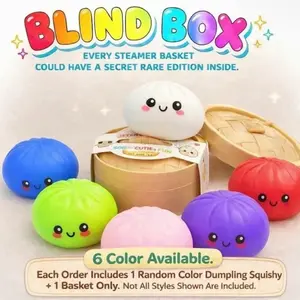 Random Mystery Big Dumpling Squishy - Blind Box, Mysecret Bun Fidget Toy, Soft TPR Material, Soft Squishy Silicone, Stress Relief, Unboxing Surprise, Random Style per Pack, Valentine's Day and Easter gifts, children to exchange gifts