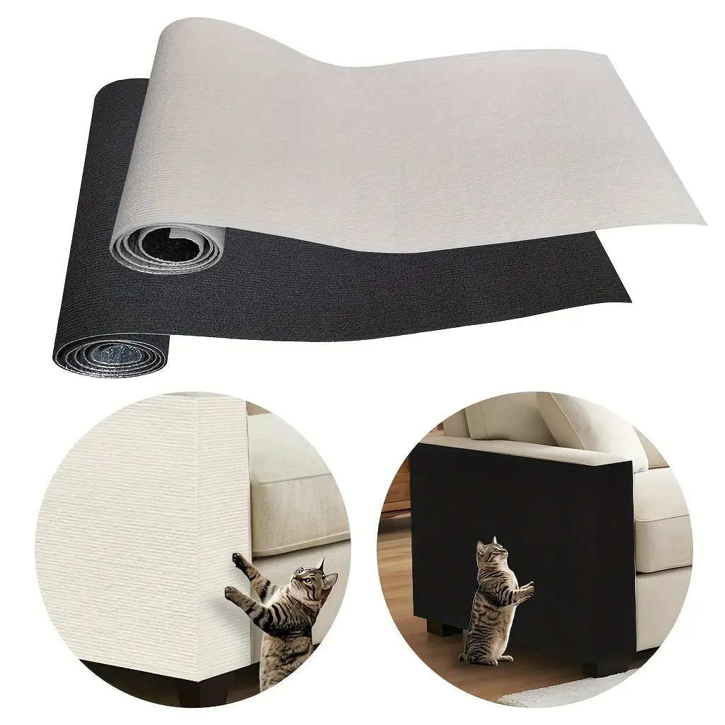 Self-Adhesive Cat Scratching Board, Durable Polyester Fiber, Multi-Functional Pet Interactive Climbing Frame, Wall and Furniture Protection