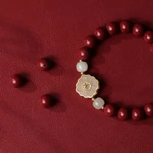 2026 Viral Purple Gold Sand Cinnabar Bracelet  | Hetian Jade Fu | Women’s Zodiac Year Chinese Jewelry