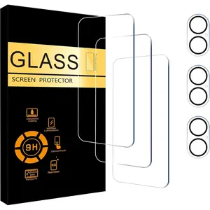 [ 3+3 ] 3pcs High-Definition Screen Protectors For Mobile Phones+3pcs Screen Lens Protectors For Cameras, Transparent And Glossy Surface for iPhone 17 16 15 14 13 12 11 Pro Max