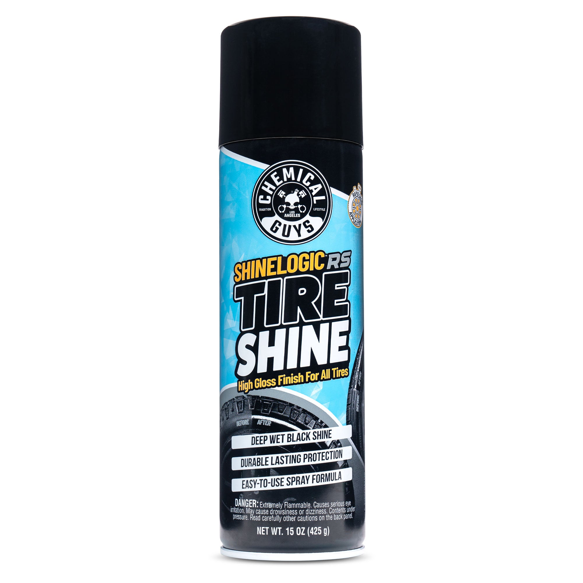 CHEMICAL GUYS ShineLogic Tire Shine - Fast, easy high gloss tire shine, delivers deep wet black tire shine, durable, dry to touch finish