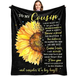 Cousin Gifts for Women - Cousins Gifts - Gifts for Cousins Female - Cousin Birthday Gifts for Women - Best Cousin Gifts - to My Cousin Gifts - Best Cousin Ever Flannel Throw Blanket