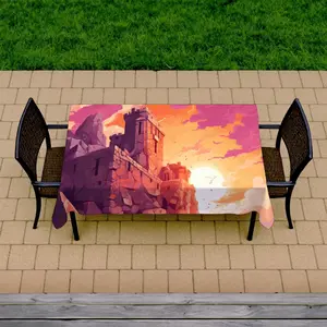 MWW C1TCLRGEJH1M1K 58 x 102 in. The Setting Rampart - Pink Indoor & Outdoor Tablecloth - Decor