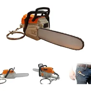 Mini Chainsaw Keychain Portable ABS Material Realistic Design for Pruning & Firefighting Tools Enthusiasts Compact 9-11 cm Key Ring