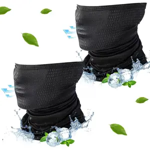2 Pack Breathable Neck Gaiter Summer Balaclava Cooling Face Mask with Mesh Holes UV Protection Sun Scarf for Men Women